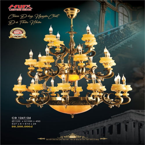 Đèn chùm đồng Hufa CĐ 1247/24