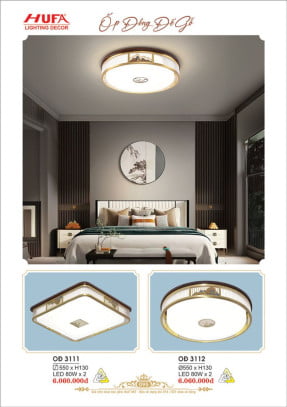 Đèn ốp trần đồng Hufa OĐ 3111, OĐ 3112