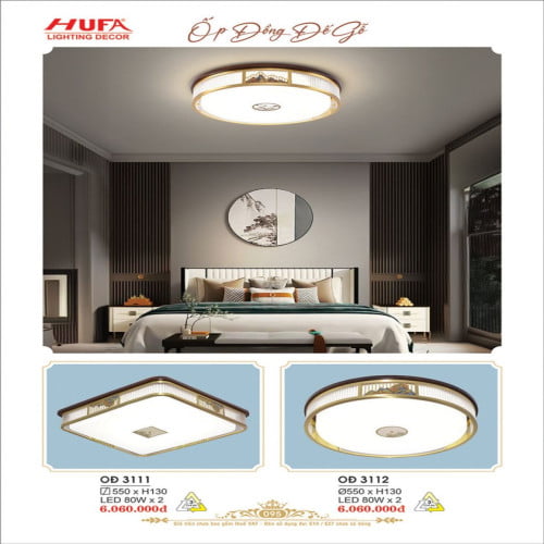 Đèn ốp trần đồng Hufa OĐ 3111, OĐ 3112