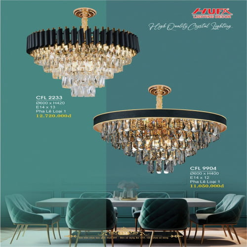 Đèn chùm pha lê Hufa CFL 9904, CFL 2233