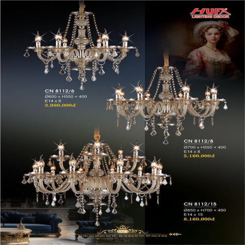 Đèn chùm nến Hufa CN 8112/6, CN 8112/8, CN 8112/15
