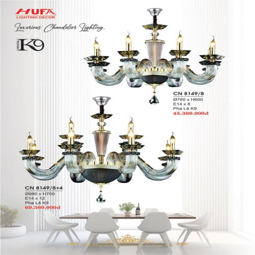 Đèn chùm nến Hufa CN 8149/8, CN 8149/8+4