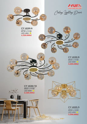 Đèn chùm Ý Hufa CY 6530/6, CY 6530/8, CY 6530/10, CY 6525/5