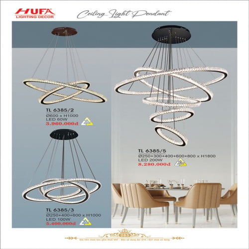 Đèn thả LED Hufa TL 6385/2, TL 6385/3, TL 6385/5