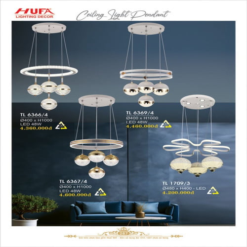 Đèn thả LED Hufa TL 6366/4, TL 6367/4, TL 6369/4, TL 1709/3