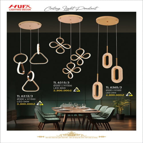 Đèn thả LED Hufa TL 6312/3, TL 6315/3, TL 6365/3