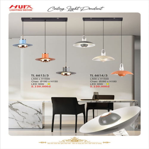 Đèn thả LED Hufa TL 6613/3, TL 6614/3