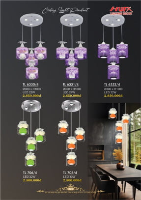 Đèn thả LED Hufa TL 6330/4, TL 6331/4, TL 6332/4, TL 706/4, TL 708/4