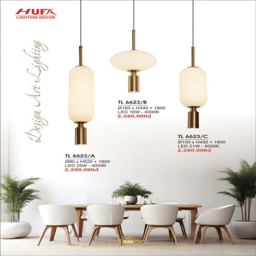 Đèn thả LED Hufa TL 6623/A, TL 6623/B, TL 6623/C
