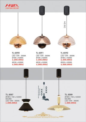 Đèn thả LED Hufa TL 6590, TL 6591, TL 6592, TL 6597, TL 6599