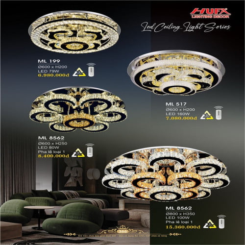 Đèn mâm LED Hufa ML 199, ML 517, ML 8562