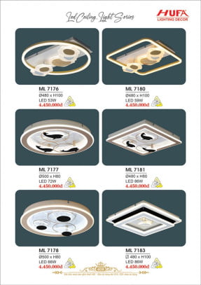 Đèn mâm LED Hufa ML 7176, ML 7177, ML 7178, ML 7180, ML 7181, ML 7183