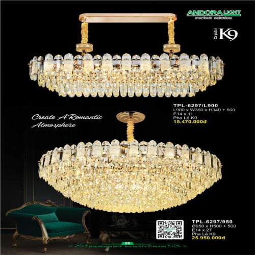 Đèn chùm Andora Light TPL-6297/L900, TPL-6297/950