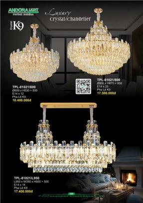 Đèn chùm Andora Light TPL-81021/600, TPL-81021/800, TPL-81021/L950