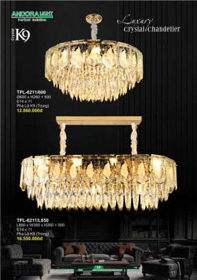Đèn chùm Andora Light TPL-6211/600, TPL-6211/L850