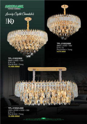 Đèn chùm Andora Light TPL-21852/600, TPL-21852/800, TPL-21852/L800