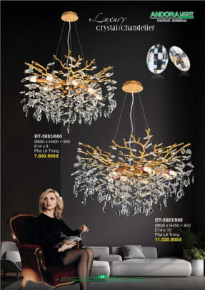 Đèn chùm Andora Light ĐT-5883/600, ĐT-5883/800