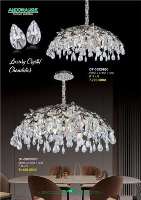 Đèn chùm Andora Light ĐT-5882/600, ĐT-5882/800