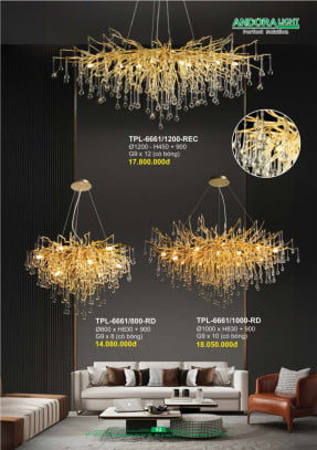 Đèn chùm Andora Light TPL-6661/1200-REC, TPL-6661/800-RD, TPL-6661/1000-RD