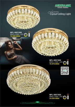 Đèn mâm pha lê Andora Light MPL-9897/600, MPL-9897/800, MPL-9897/950