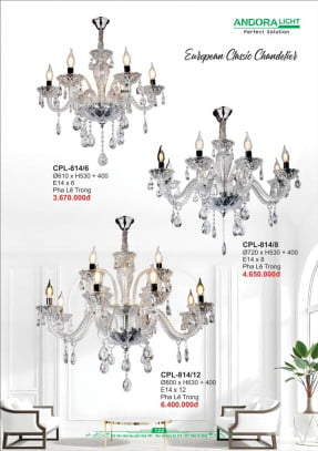 Đèn chùm Andora Light CPL-814/6, CPL-814/8, CPL-814/12