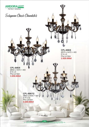 Đèn chùm Andora Light CPL-606/6, CPL-606/8, CPL-606/12