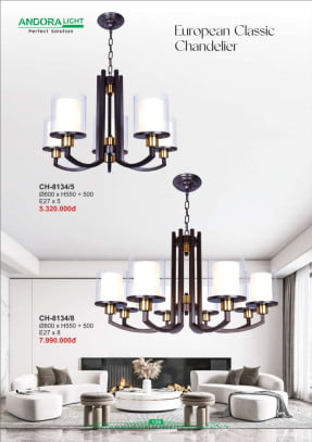 Đèn chùm Andora Light CH-8134/5, CH-8134/8