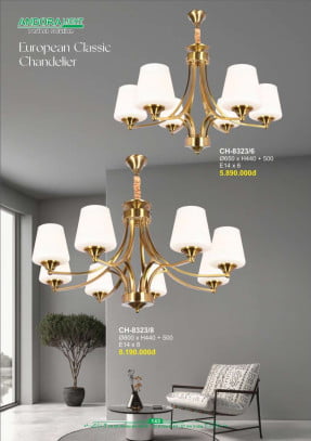 Đèn chùm Andora Light CH-8323/6, CH-8323/8