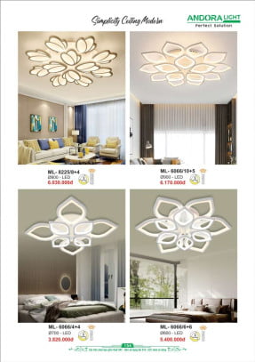 Đèn mâm Andora Light ML-8225/8+4, ML-6066/10+5, ML-6066/4+4, ML-6066/6+6