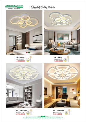 Đèn mâm Andora Light ML-842/6, ML-842/8, ML-6003/5+5, ML-6003/6+6