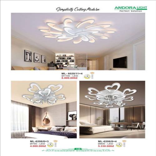 Đèn mâm Andora Light ML-6020/11+4, ML-6206/6+3, ML-6206/8+4