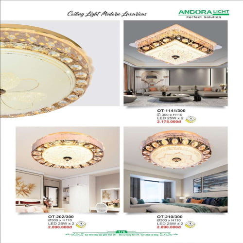 Đèn ốp trần Andora Light OT-1141/300, OT-202/300, OT-210/300