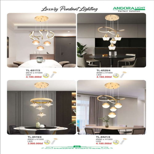 Đèn thả Andora Light TL-6517/3, TL-6520/4, TL-6519/4, TL-6521/4