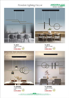 Đèn thả Andora Light TL-9021, TL-9012, TL-6002BK, TL-9035BK