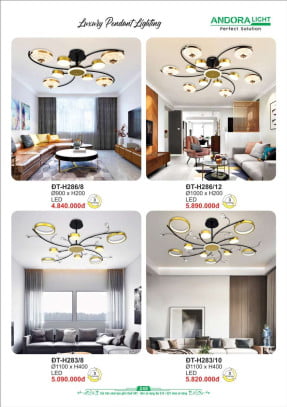 Đèn thả Andora Light ĐT-H286/8, ĐT-H286/12, ĐT-H283/8, ĐT-H283/10