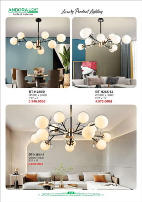 Đèn thả Andora Light ĐT-H285/9, ĐT-H285/12, ĐT-H285/15