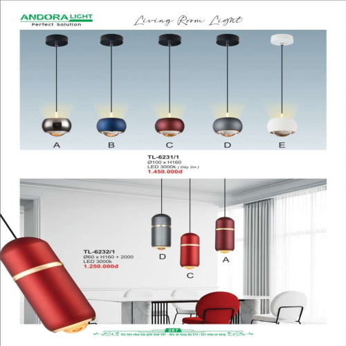 Đèn thả Andora Light TL-6231/1, TL-6232/1