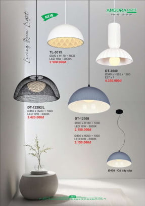 Đèn thả Andora Light TL-3015, ĐT-3540, ĐT-12392/L, ĐT-12568