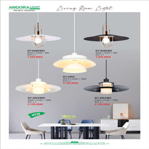 Đèn thả Andora Light ĐT-6288, ĐT-3804, ĐT-4003