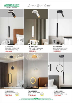 Đèn thả Andora Light TL-6345, TL-2295, TL-2296, TL-6291