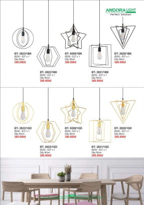 Đèn thả Andora Light ĐT-2823, ĐT-2822, ĐT-9209, ĐT-2821, ĐT-2820