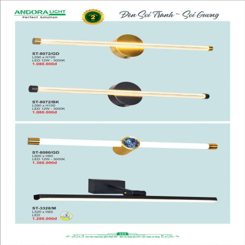Đèn soi tranh - soi gương Andora Light ST-8072, ST-8080, ST-3328