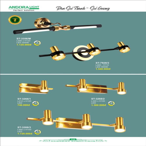 Đèn soi tranh - soi gương Andora Light ST-3356/M, ST-7928, ST-3268