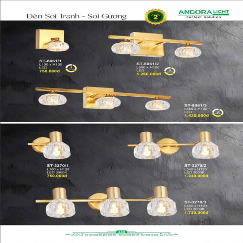 Đèn soi tranh - soi gương Andora Light ST-8061, ST-3270