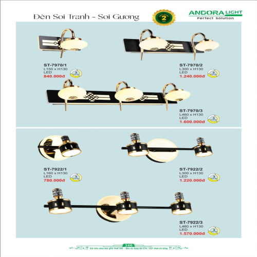 Đèn soi tranh - soi gương Andora Light ST-7970, ST-7922