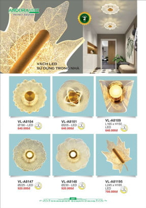 Đèn vách Andora Light VL-A8104, VL-A8101, VL-A8109, VL-A8147, VL-A8148, VL-A81195