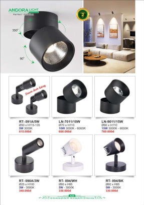 Đèn rọi tranh Andora Light RT-091A, RT-090A, RT-094, RT-7011, RT-9011