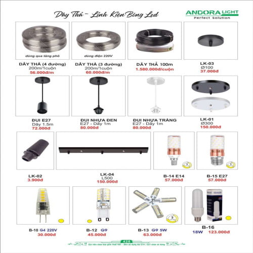 Phụ kiện đèn trang trí Andora Light