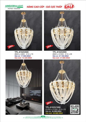 Đèn chùm pha lê Andora Light TPL-81025, TPL-6915, TPL-9368