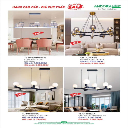 Đèn thả Andora Light TL-P18001, CH-LJ8060/8, TL-P18906/6A, TL-C18906/7A